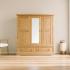 Francis Solid Oak Triple Wardrobe with 2 Drawers